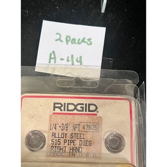 RIDGID 1/4" - 3/8" NPT Alloy Steel Pipe Dies 47875 - Picture 3 of 3